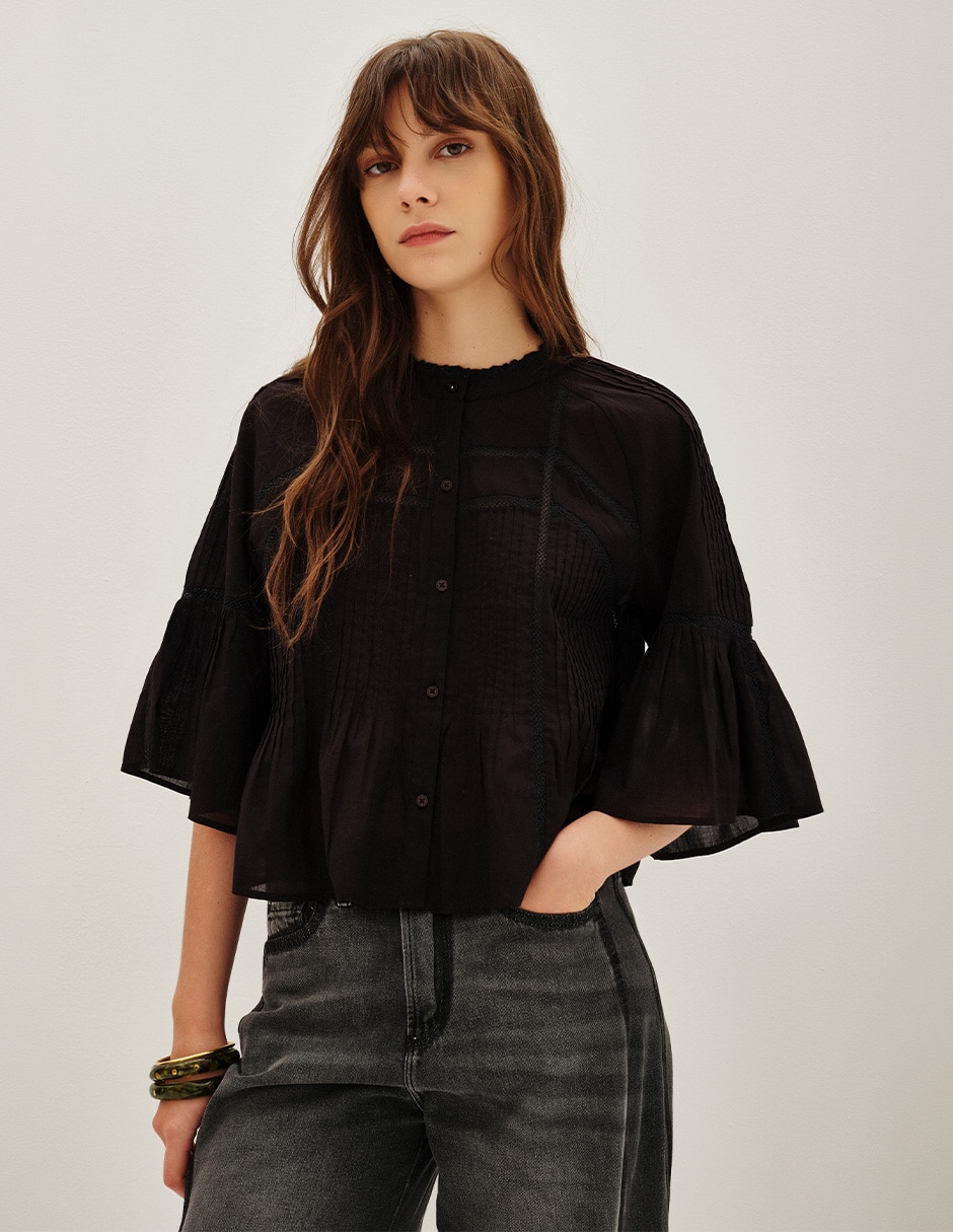 Blusa manga 3/4 para mujer Blusa manga 3/4 para mujer