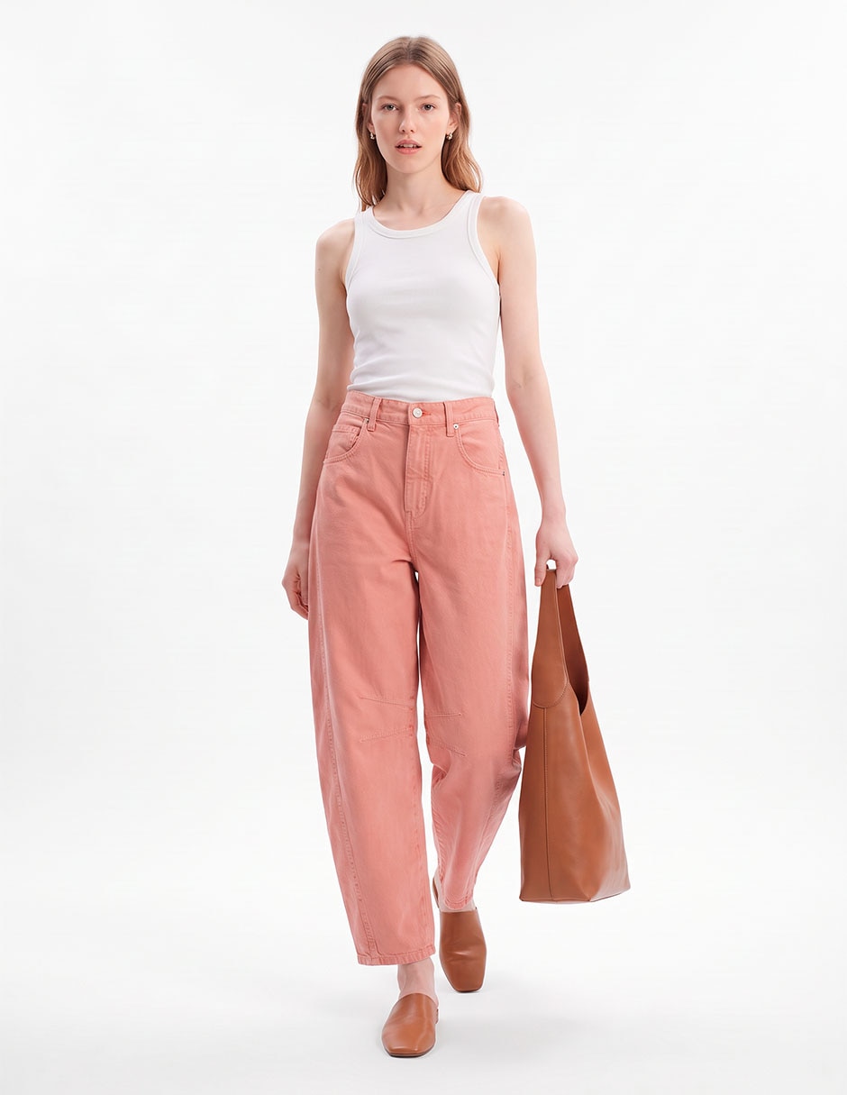 Jeans amplio a la cintura para mujer 4