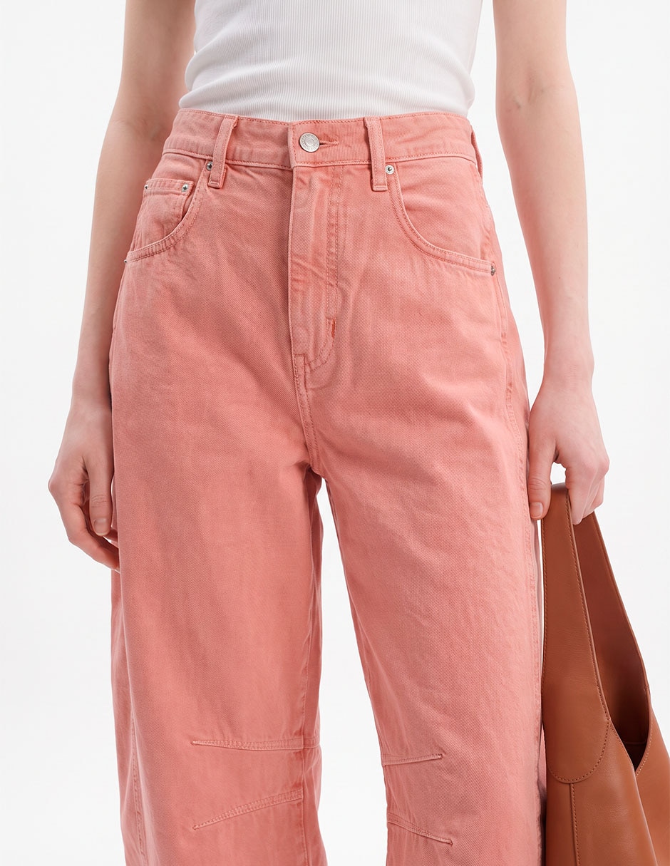 Jeans amplio a la cintura para mujer 2
