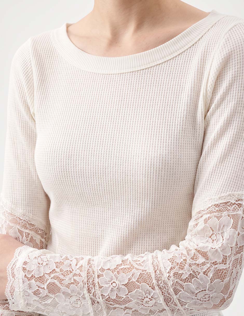 Playera manga larga cuello redondo para mujer 2