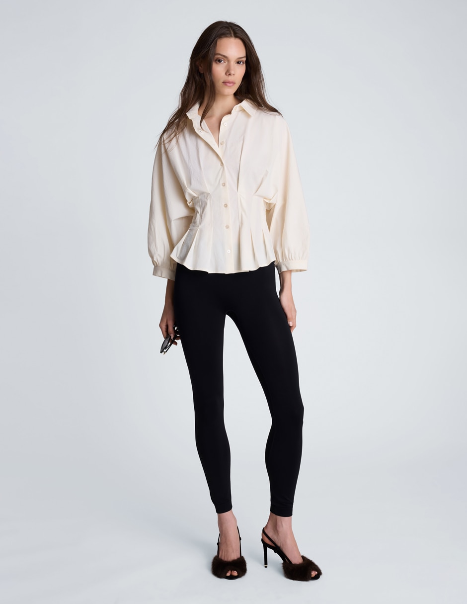 Blusa cintura smock manga larga para mujer Blusa cintura smock manga larga para mujer