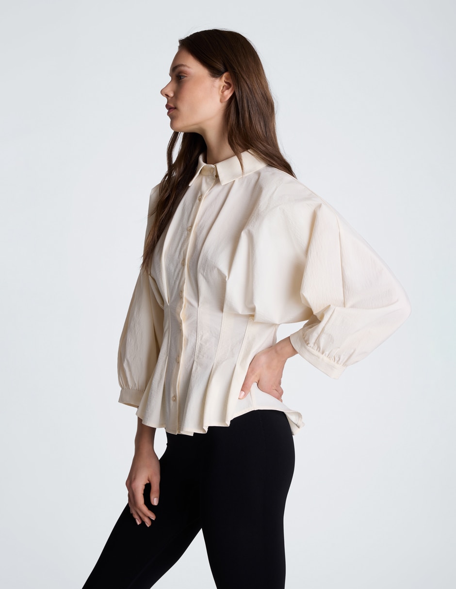 Blusa cintura smock manga larga para mujer 3