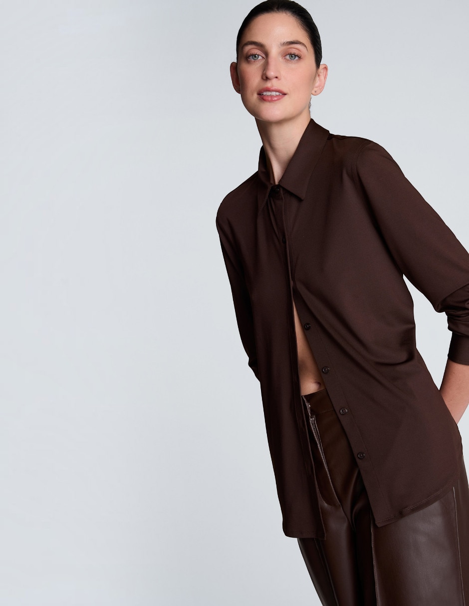 Blusa camisera manga larga para mujer 5