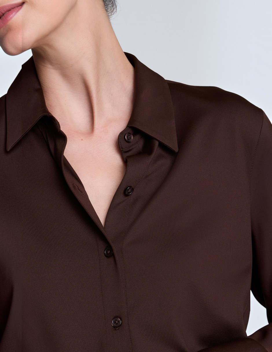 Blusa camisera manga larga para mujer 4