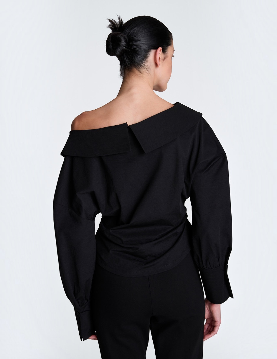 Blusa camisera manga larga para mujer 5