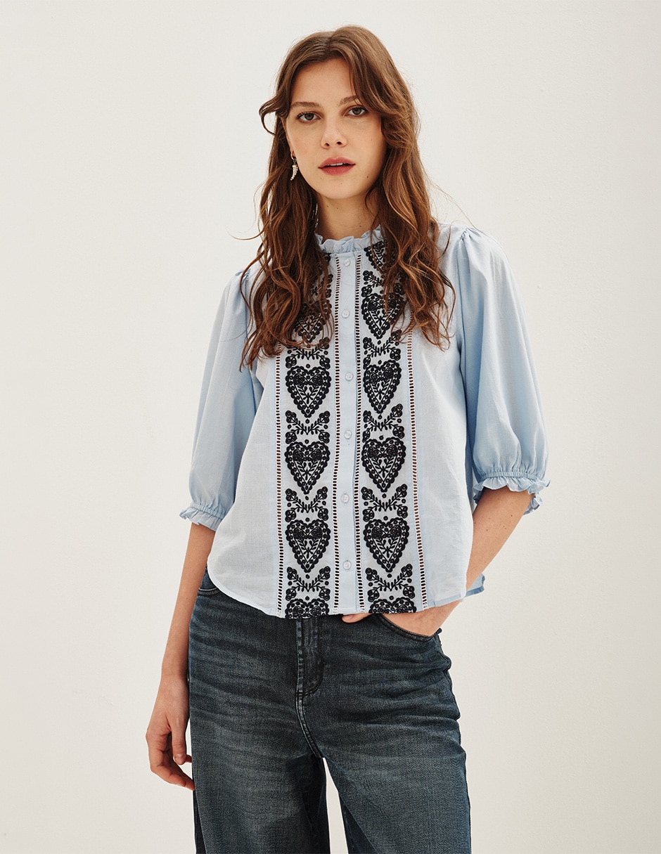 Blusa manga 3/4 para mujer Blusa manga 3/4 para mujer