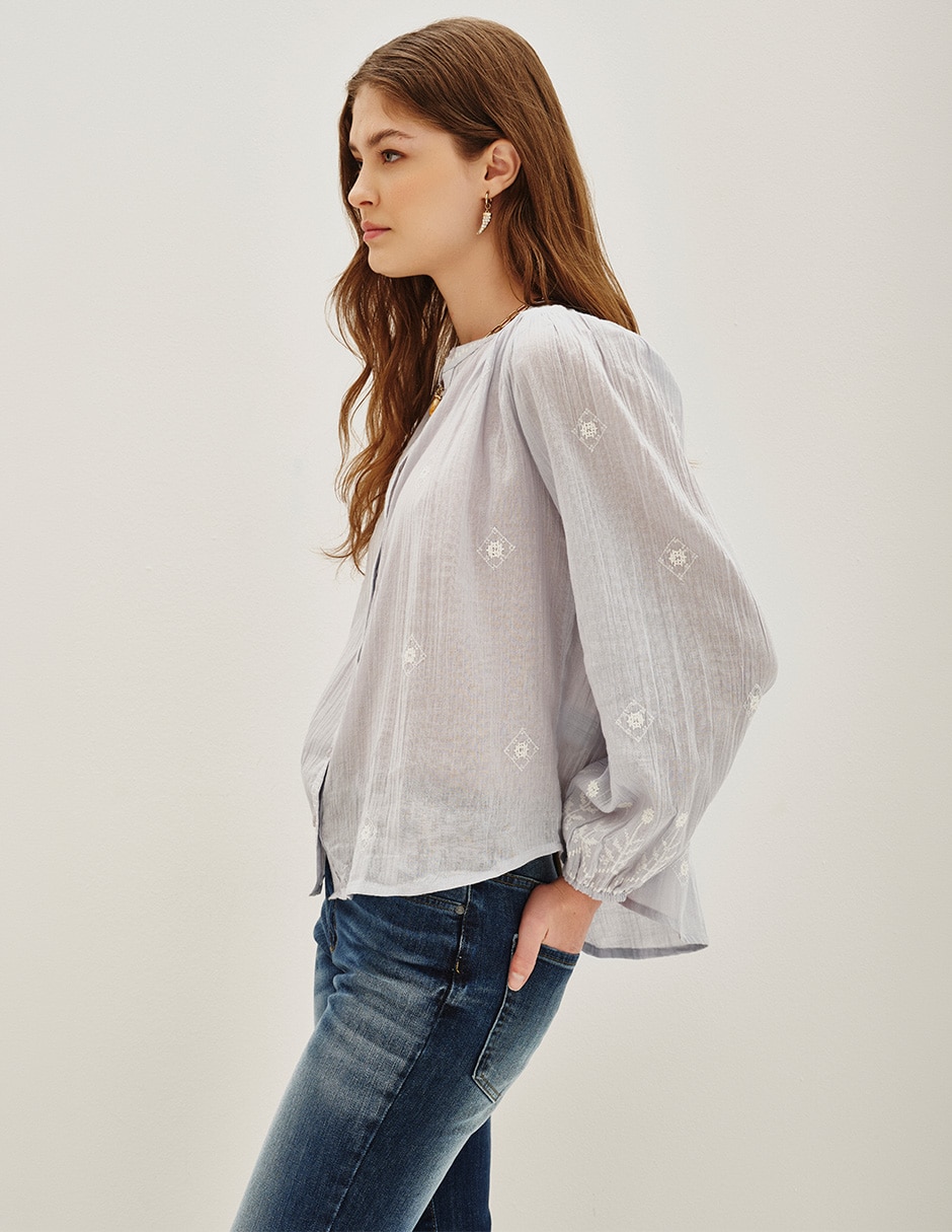 Blusa manga larga para mujer 4