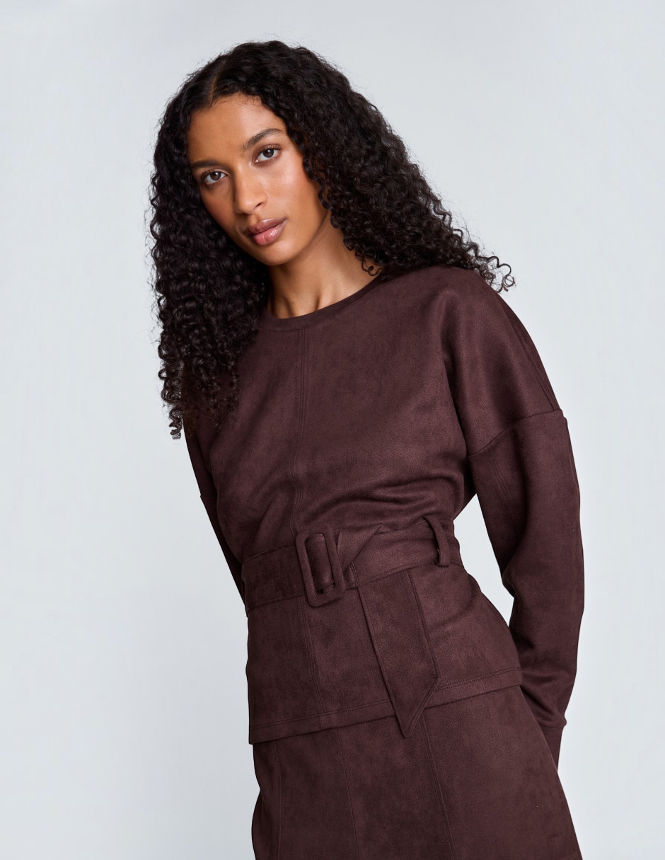 Blusa peplum manga larga para mujer 3