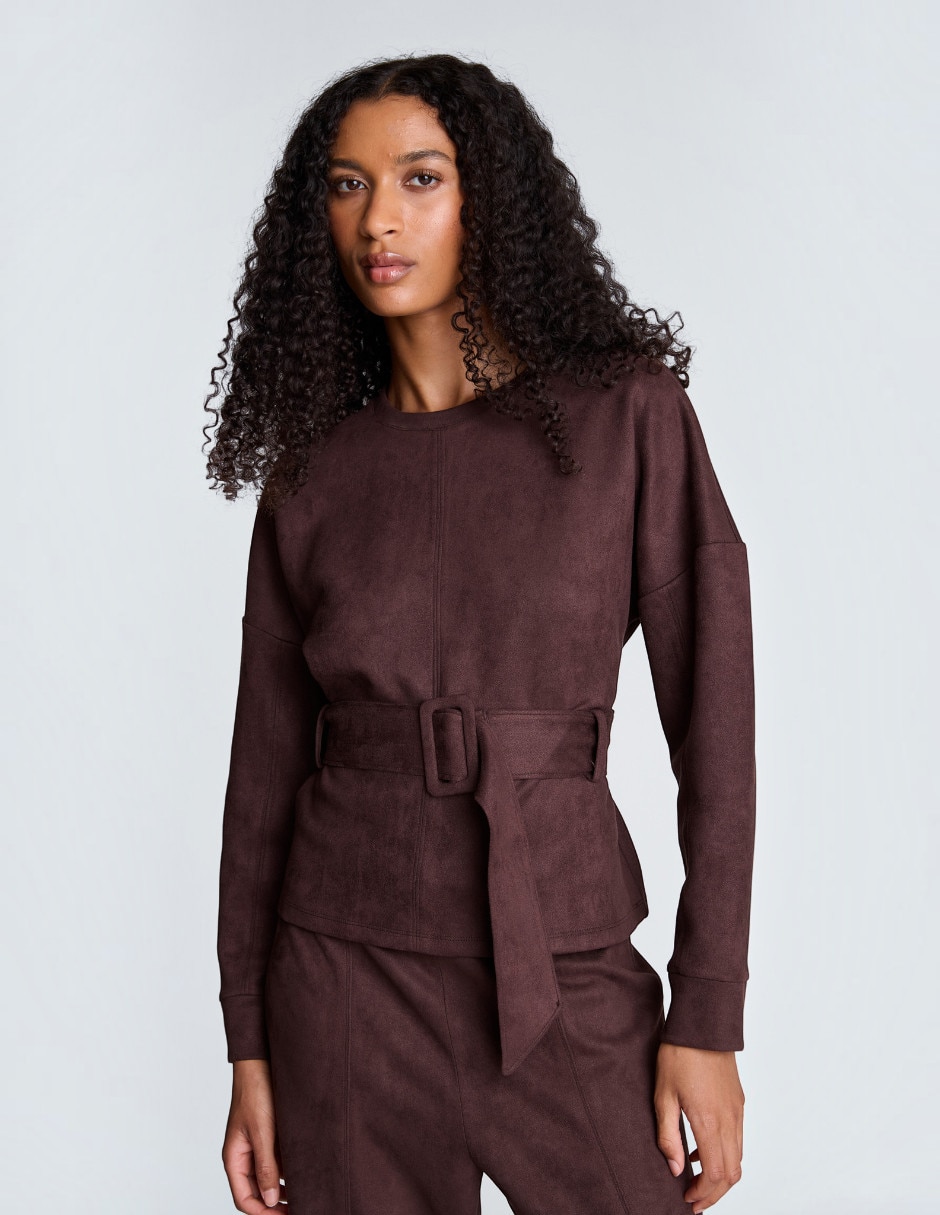 Blusa peplum manga larga para mujer 5