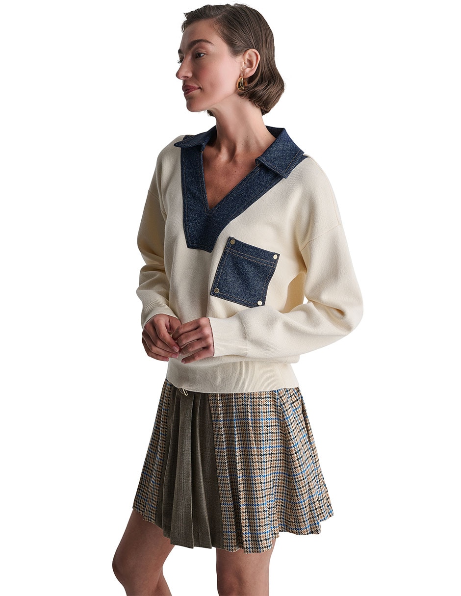 Suéter cuello polo para mujer 5