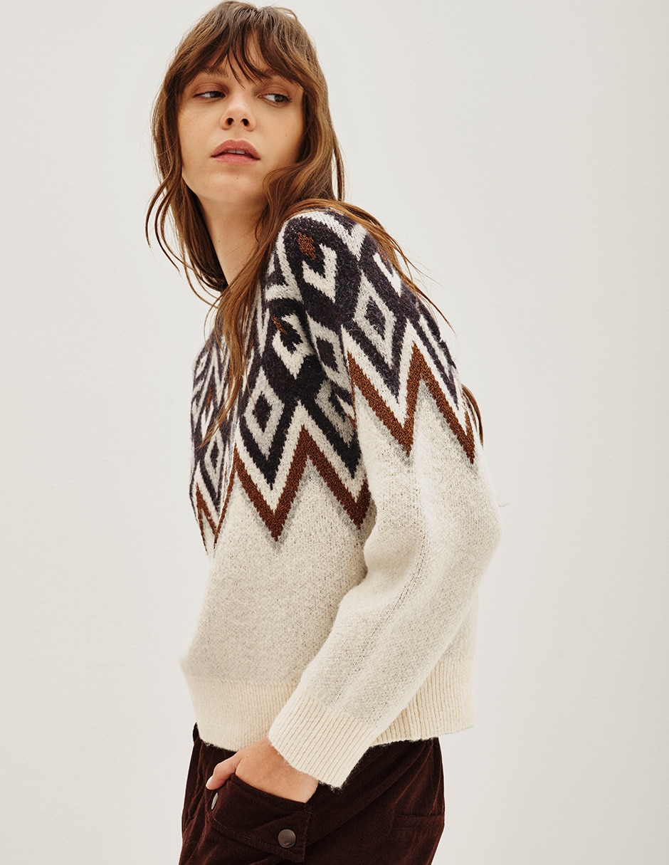 Suéter cuello redondo para mujer