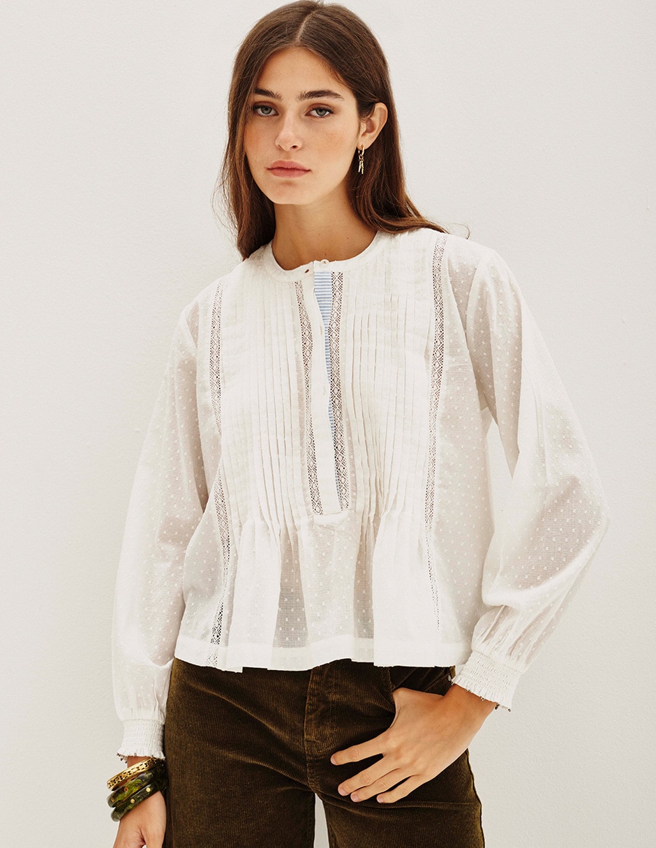 Blusa Adolfo Dominguez manga al codo para mujer 1