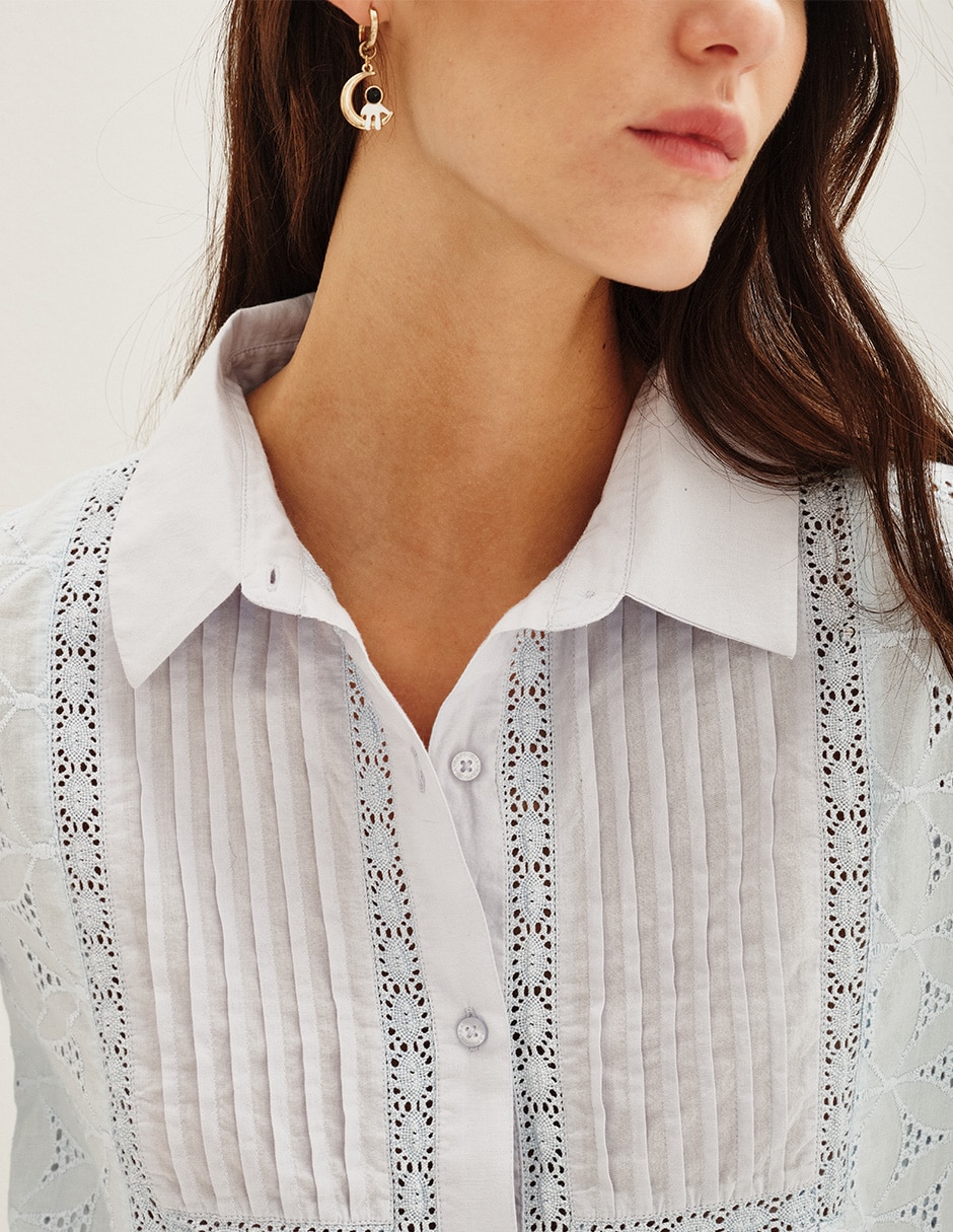Camisa de algodón manga larga para mujer 3