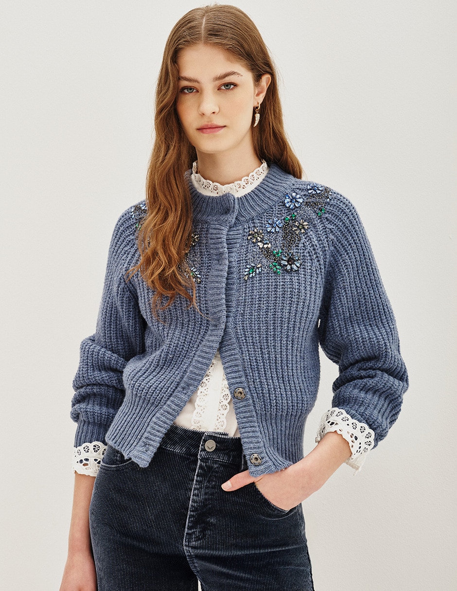 Suéter cuello redondo para mujer