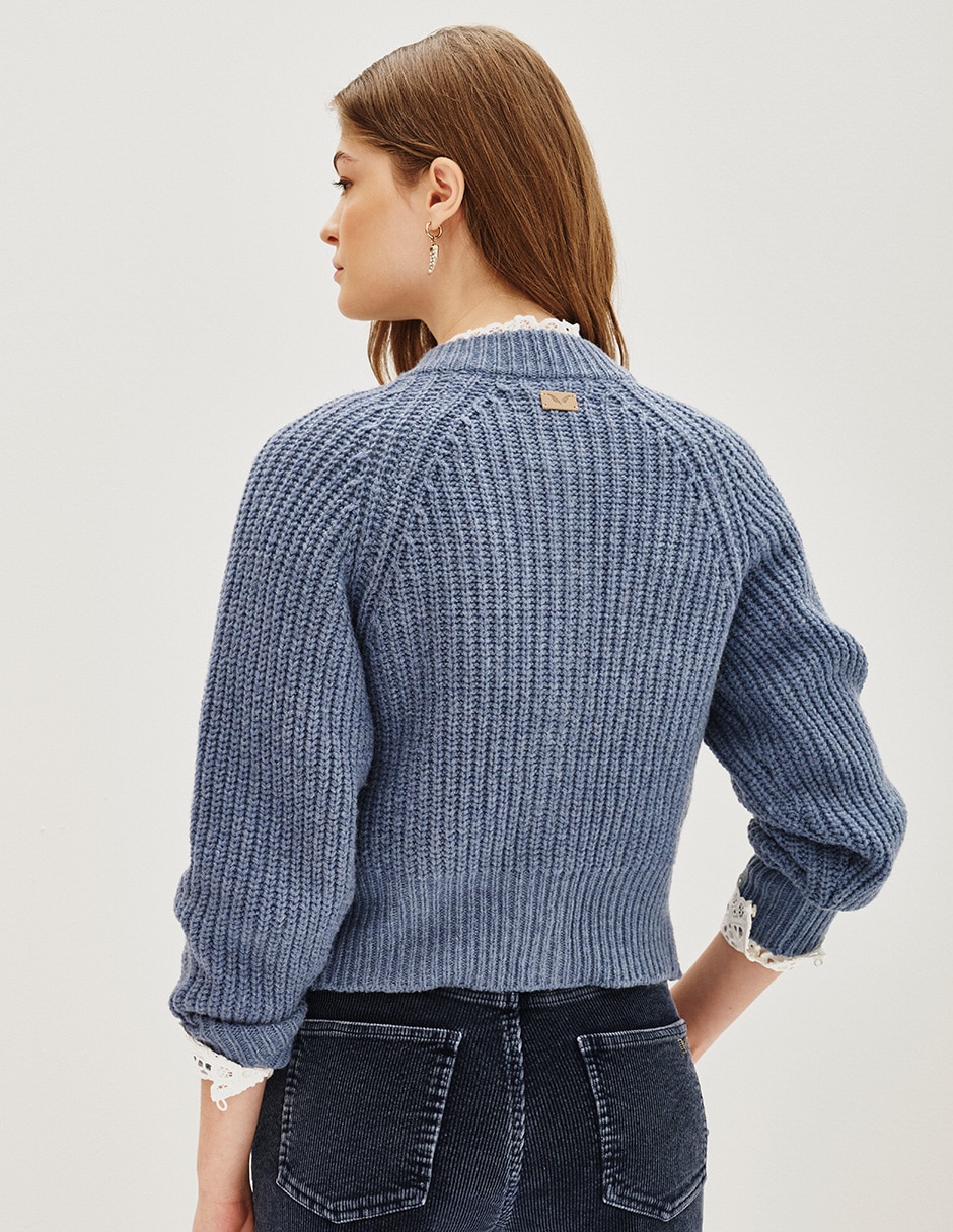 Suéter cuello redondo para mujer
