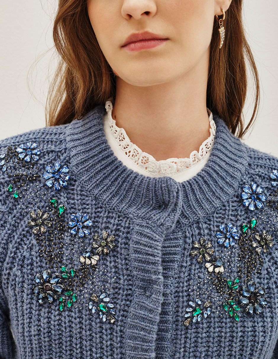 Suéter cuello redondo para mujer