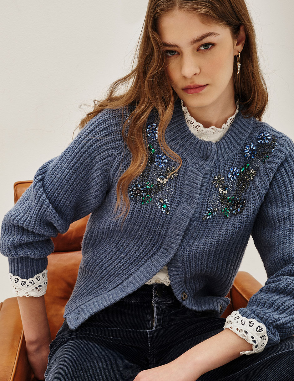 Suéter cuello redondo para mujer