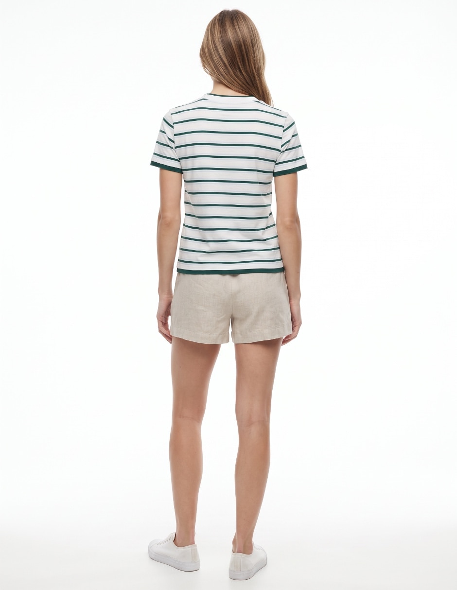Playera manga corta cuello redondo para mujer 2