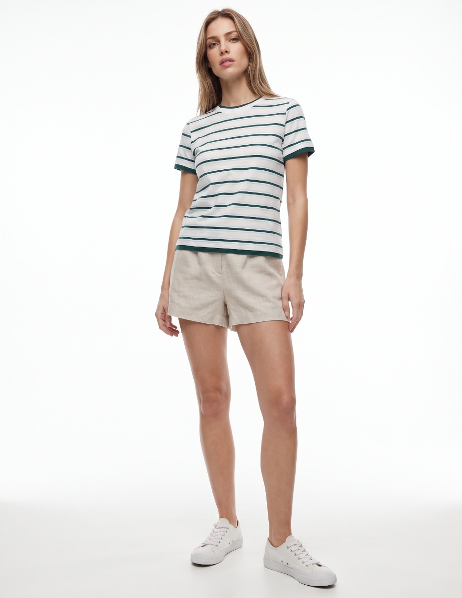 Playera manga corta cuello redondo para mujer 3