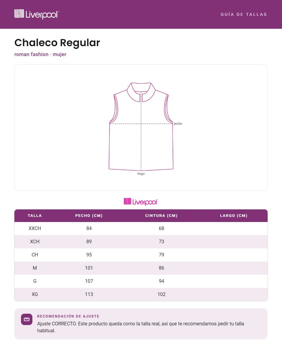 Chaleco roman fashion para mujer