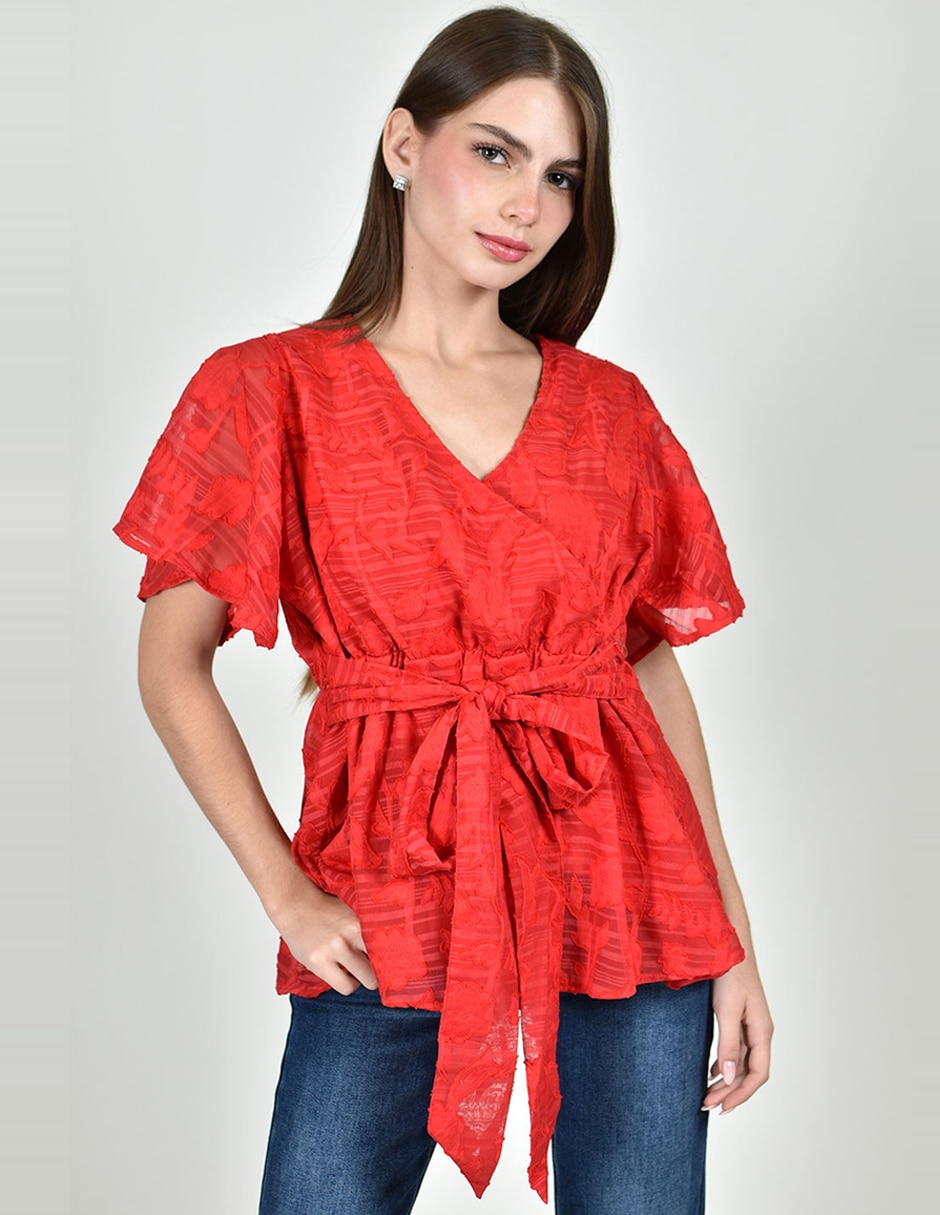 Blusa manga corta para mujer