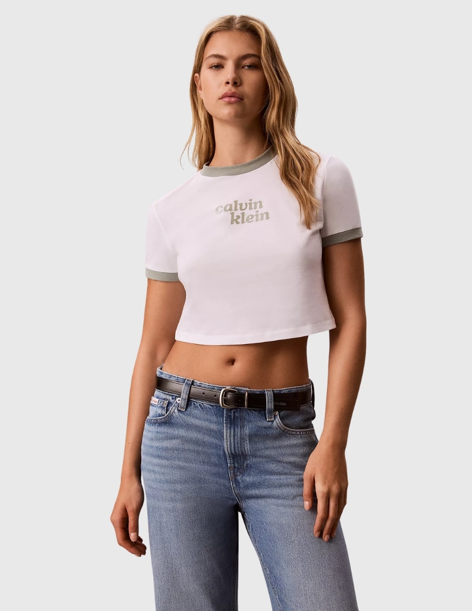 Playera manga corta cuello redondo para mujer 1