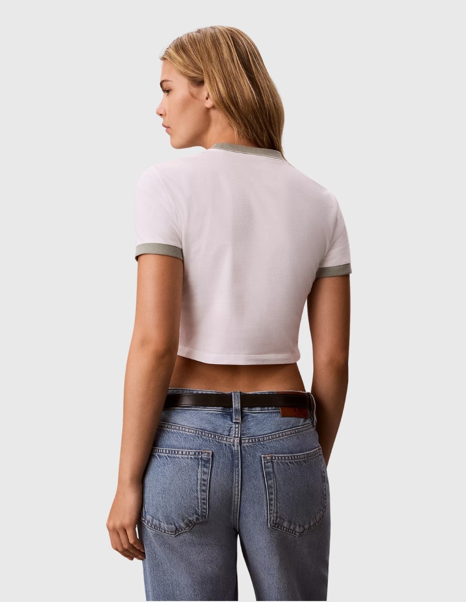 Playera manga corta cuello redondo para mujer 3