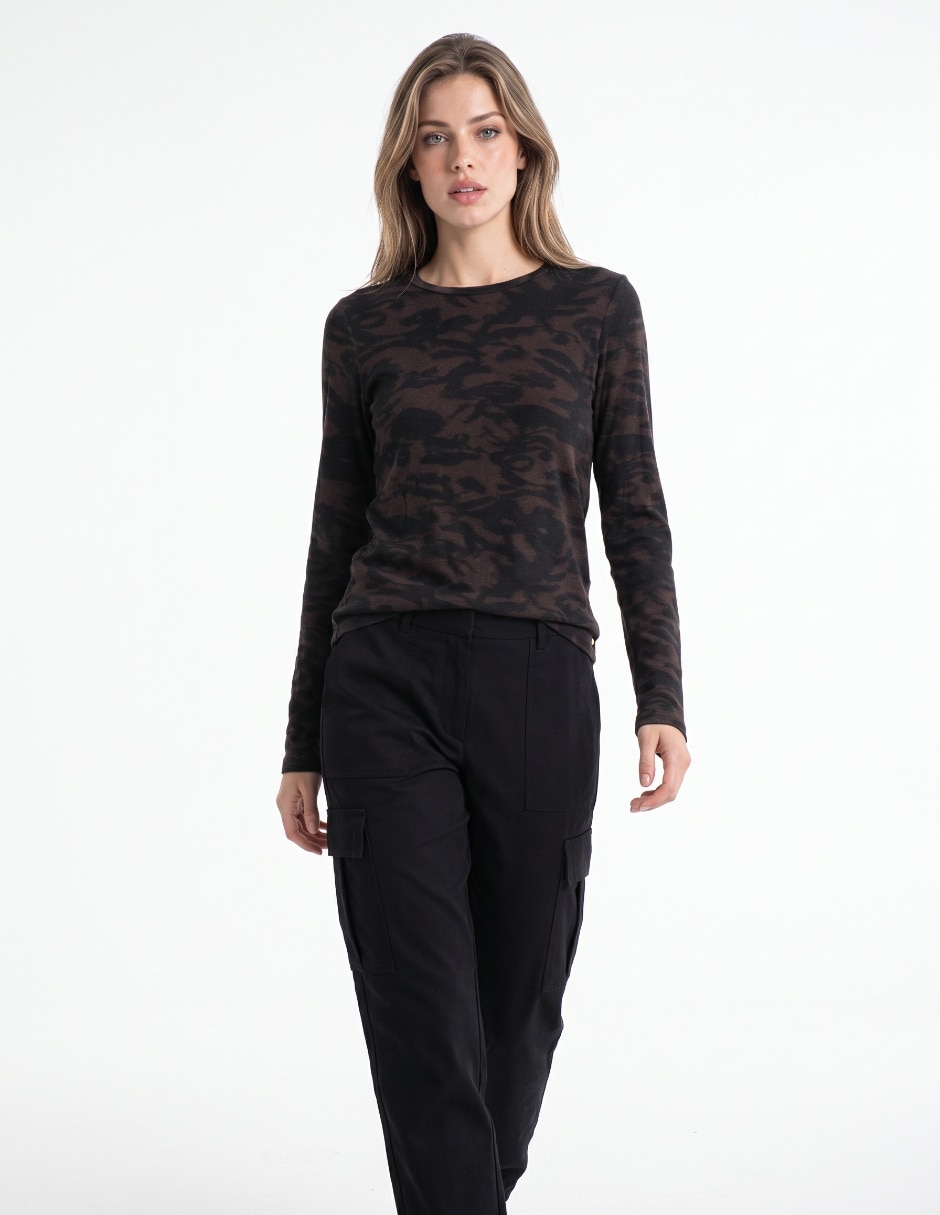 Blusa manga larga para mujer