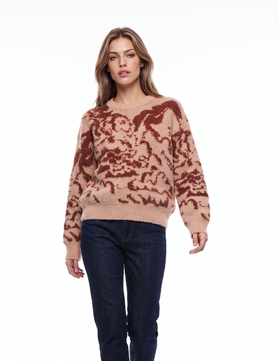 Suéter cuello redondo para mujer