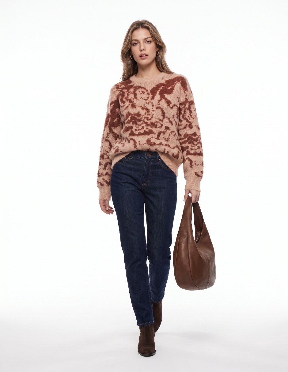 Suéter cuello redondo para mujer 4