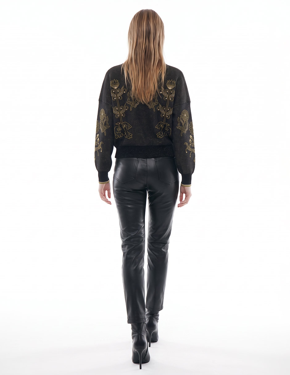 Suéter cuello redondo para mujer 4