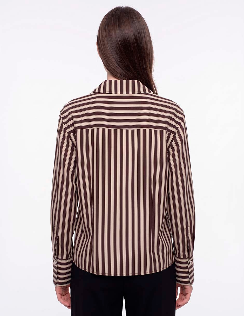 Blusa camisera manga larga para mujer 4