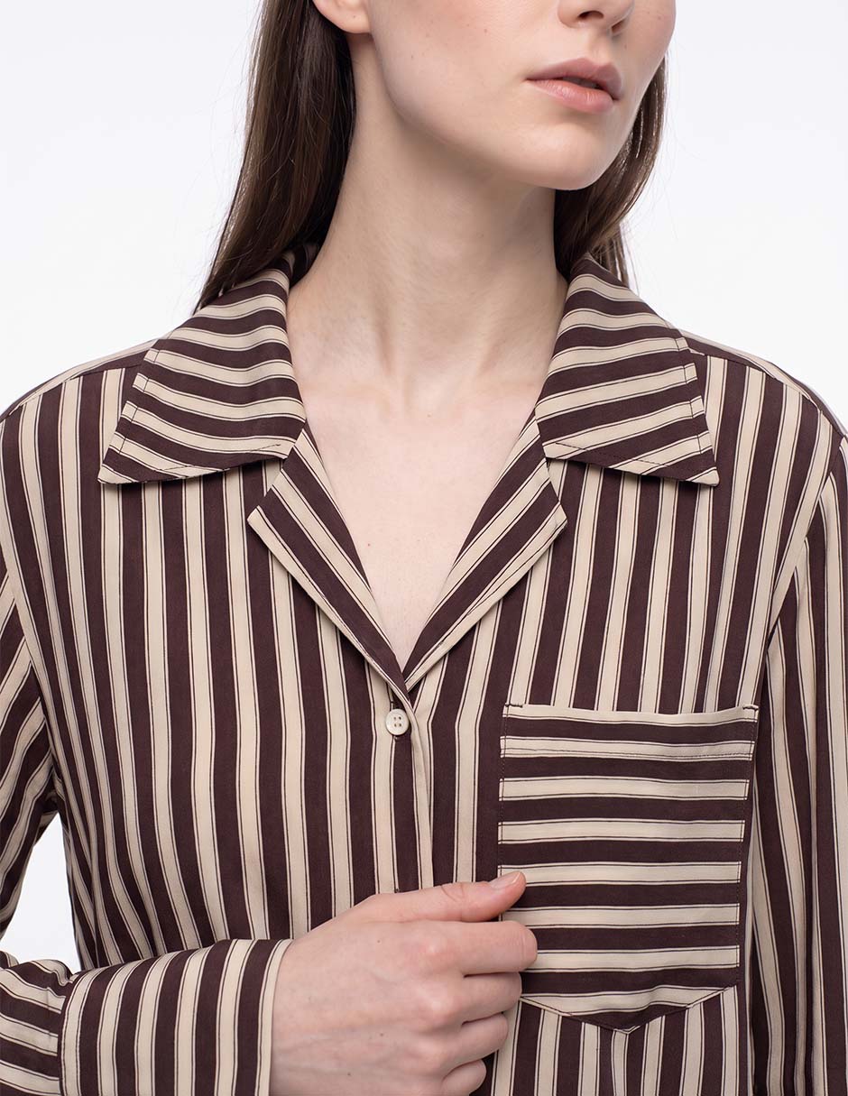 Blusa camisera manga larga para mujer 2