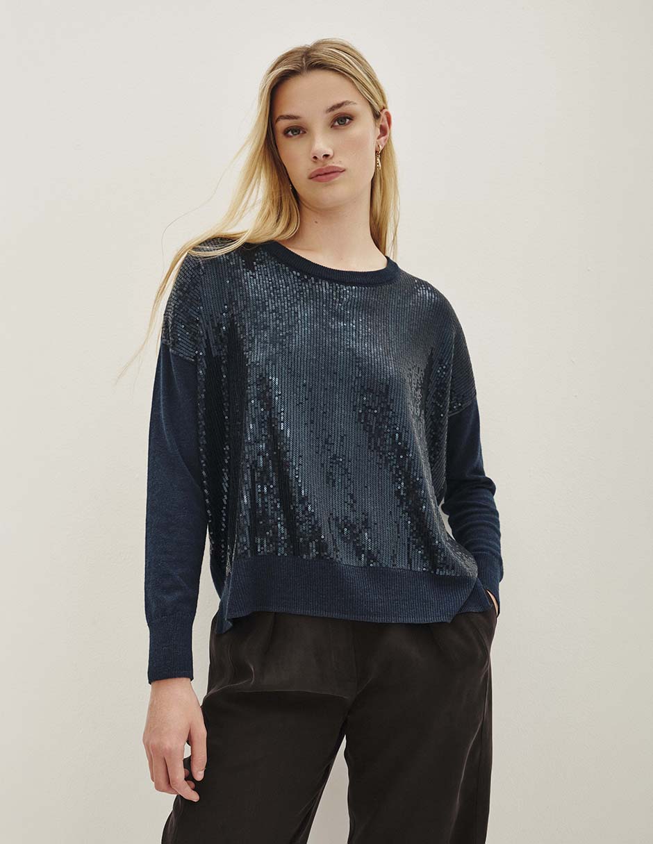 Suéter cuello redondo para mujer