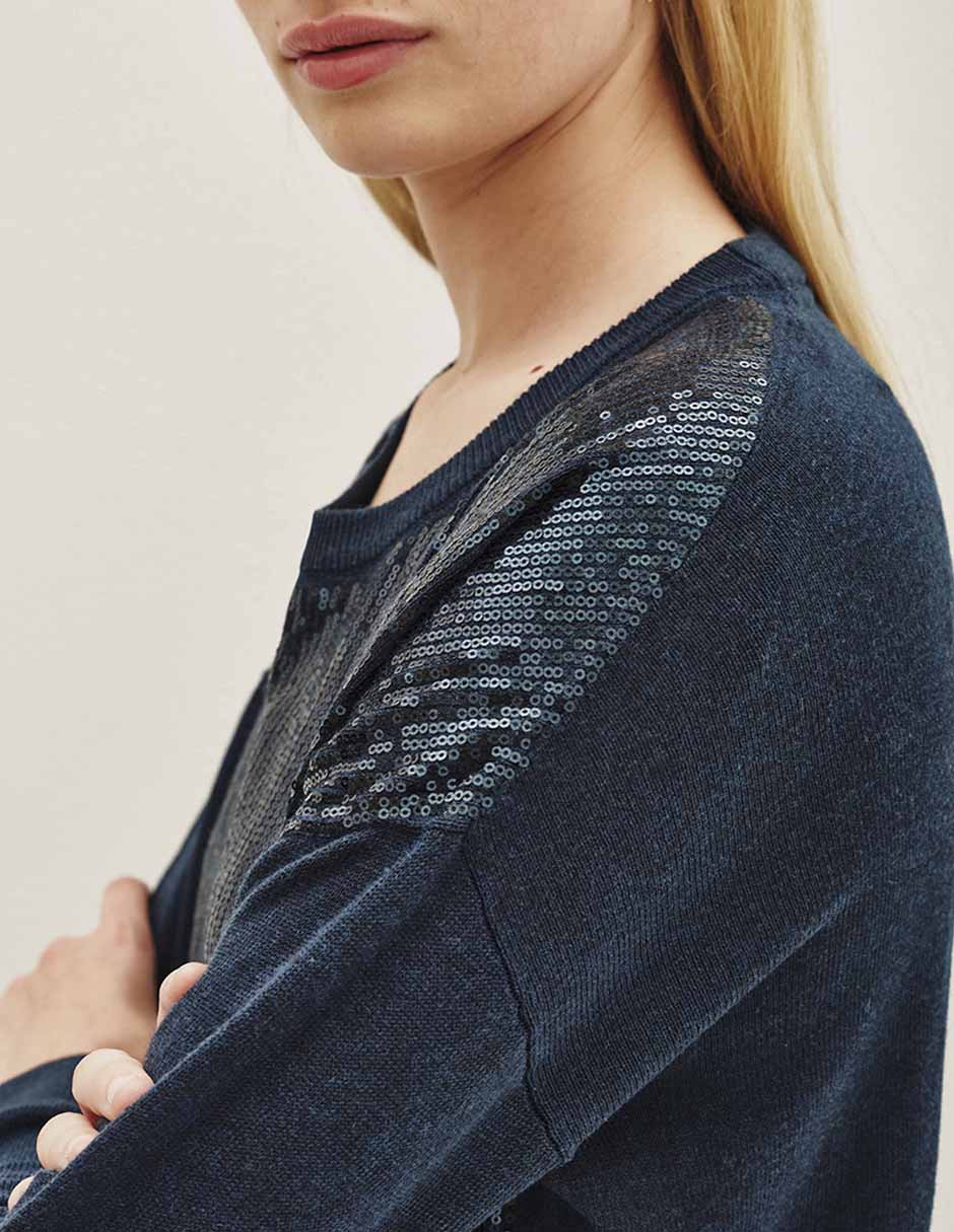 Suéter cuello redondo para mujer