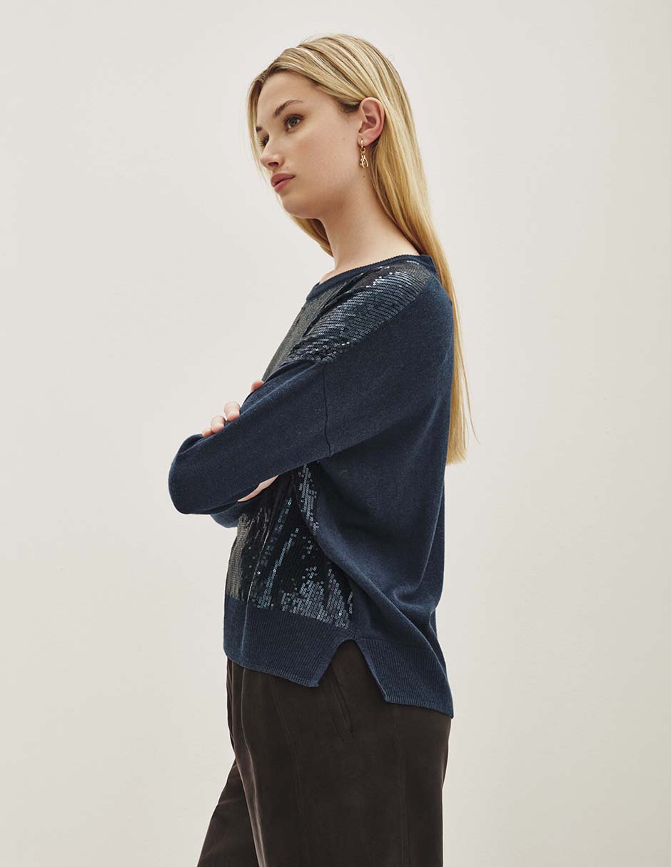 Suéter cuello redondo para mujer