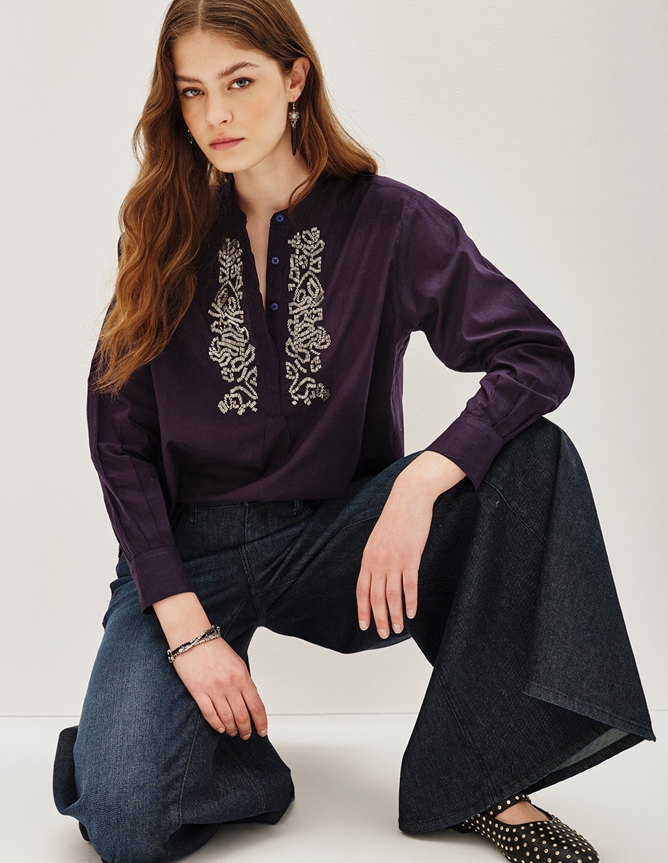 Blusa manga larga para mujer 4