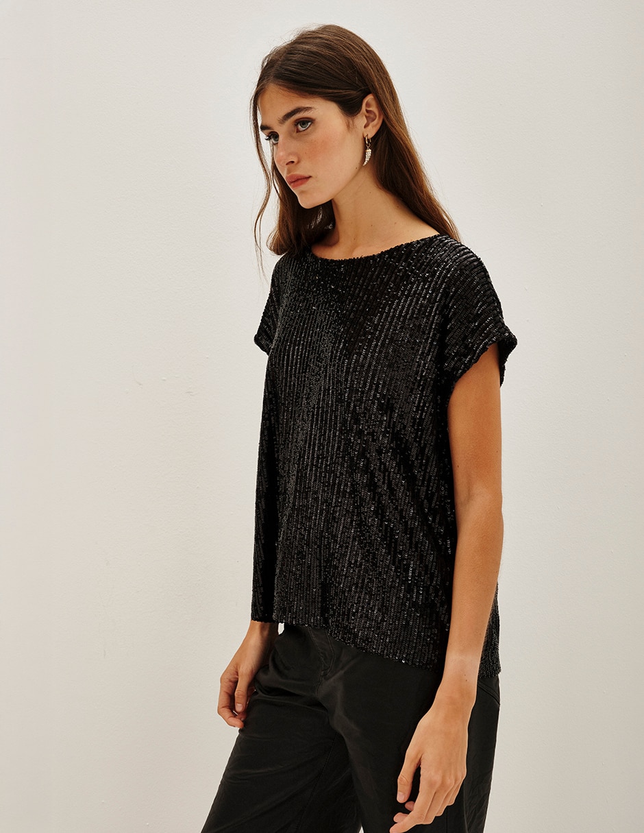 Playera manga corta cuello redondo mujer 4