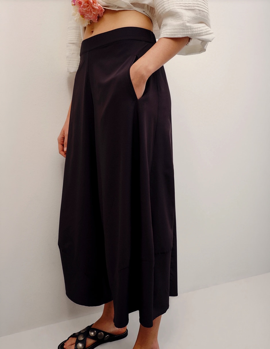 Pantalón coulotte amplio para mujer