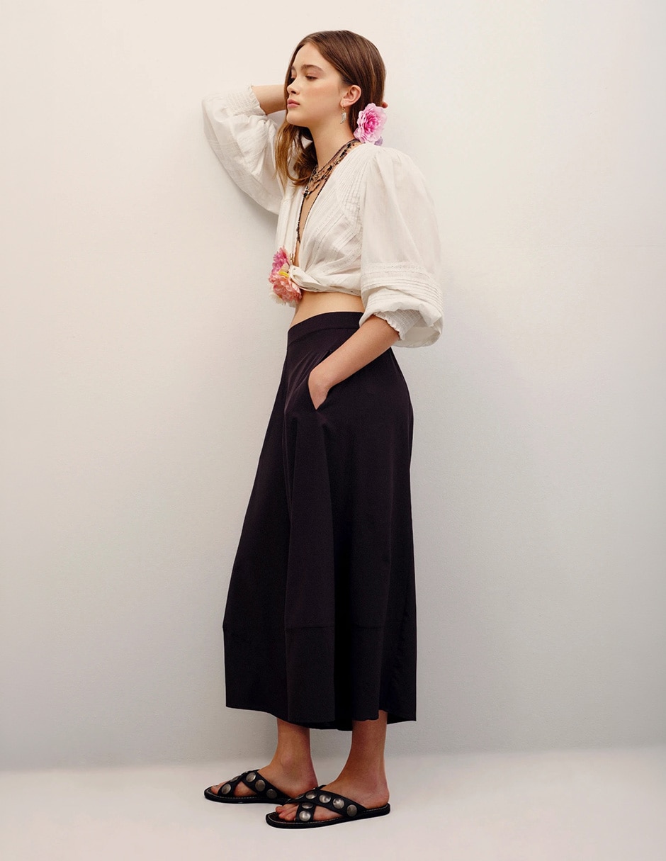 Pantalón coulotte amplio para mujer 3