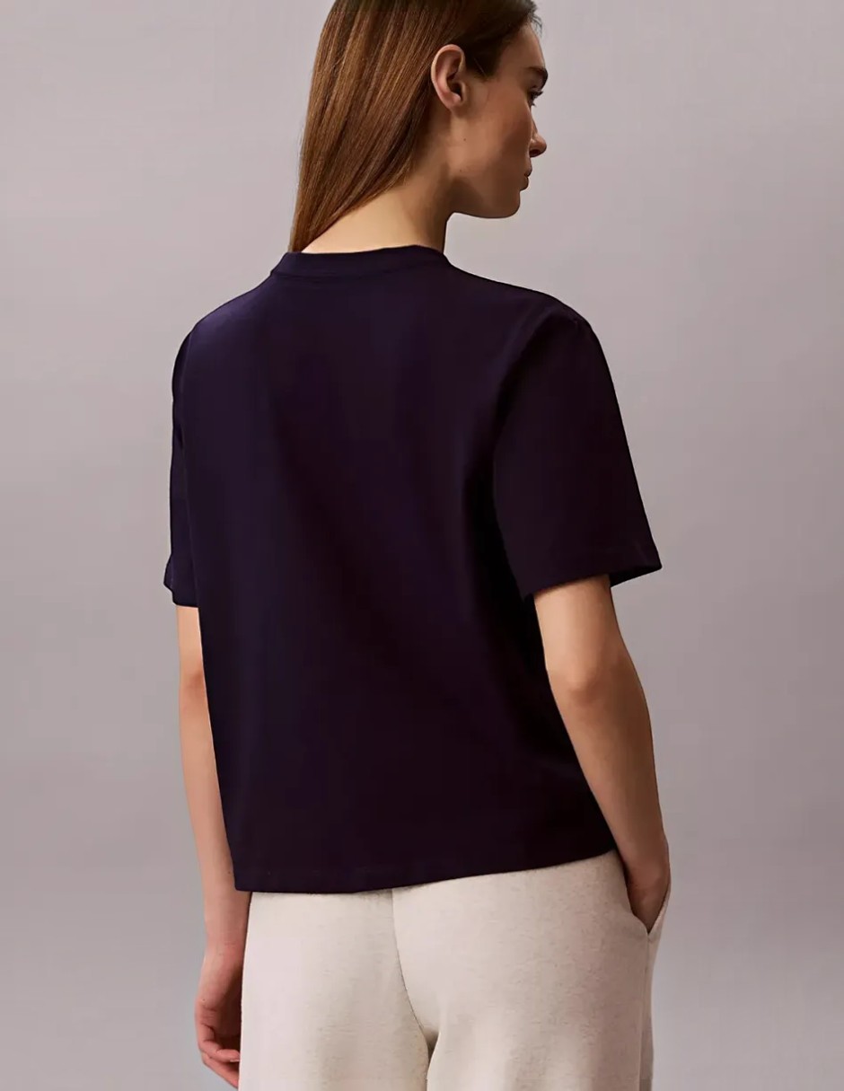 Playera manga Al Codo New York cuello Redondo para mujer