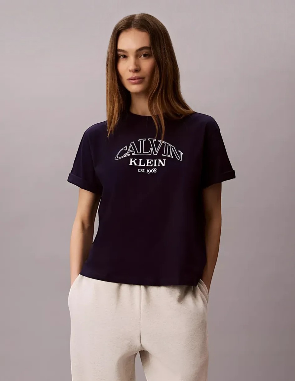 Playera manga Al Codo New York cuello Redondo para mujer