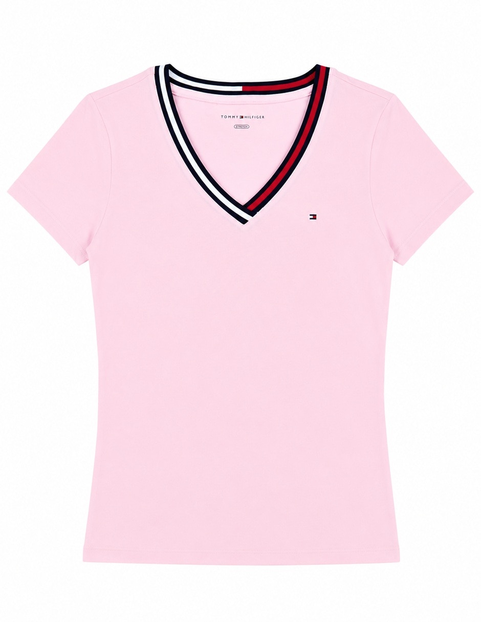 Playera manga corta cuello v para mujer