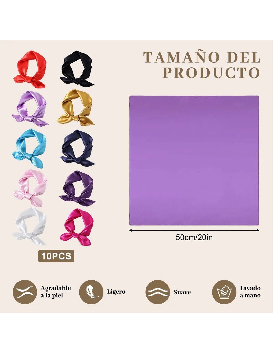 Kit Pashmina con estampado Liso de Seda para mujer 4
