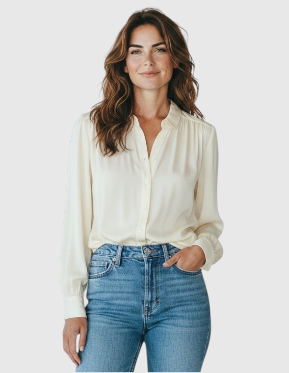 Blusa camisera marsel manga larga para mujer Blusa camisera marsel manga larga para mujer