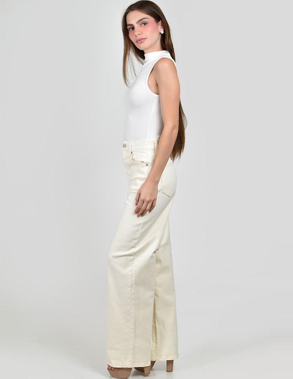 Jeans wide leg cintura alta para mujer 5