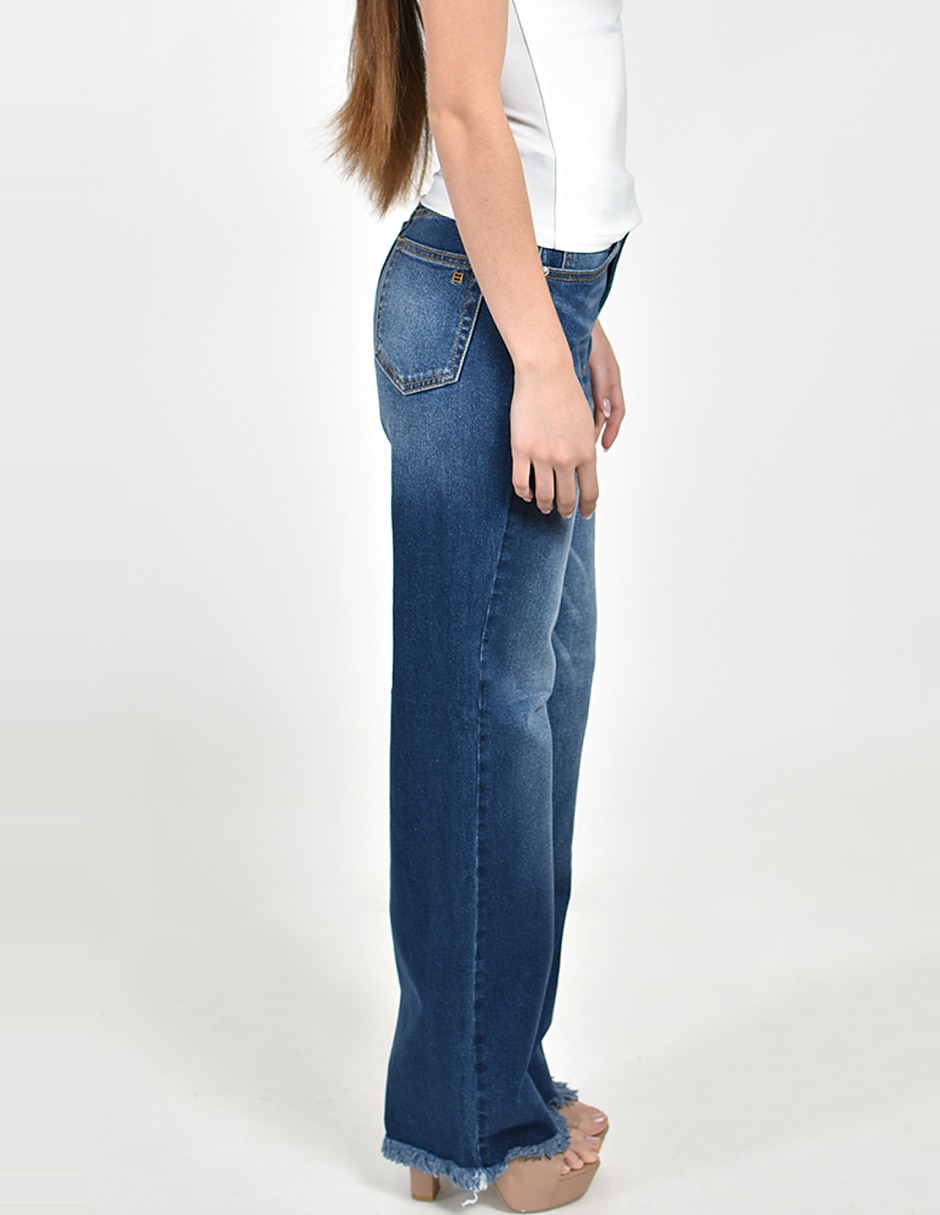 Jeans wide leg cintura alta para mujer 4
