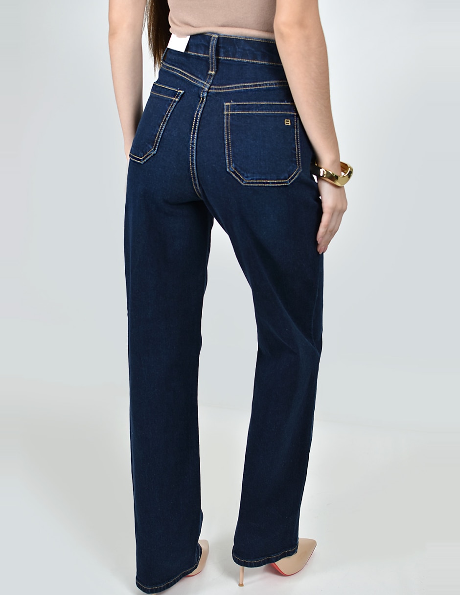 Jeans wide leg cintura alta para mujer 4