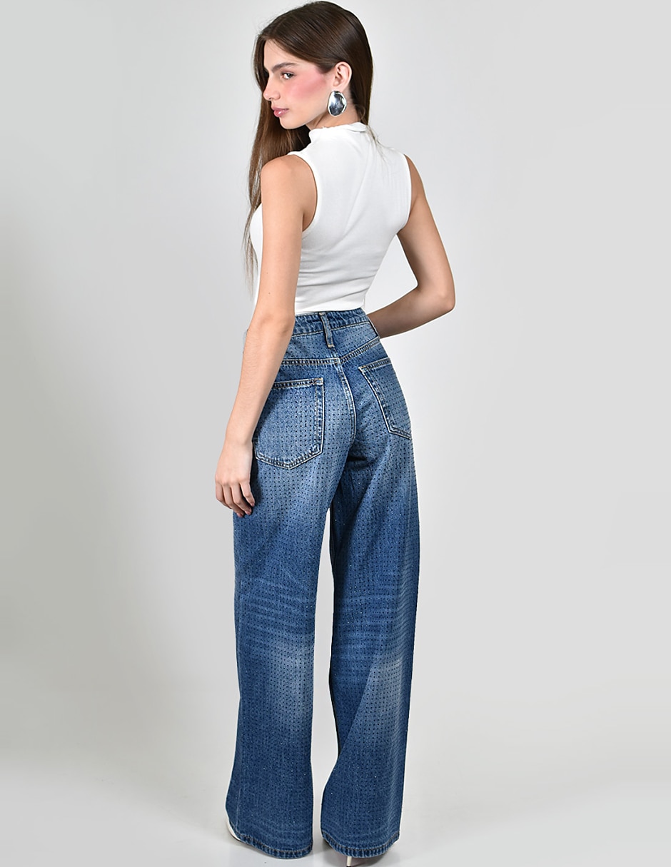 Jeans straight cintura alta para mujer