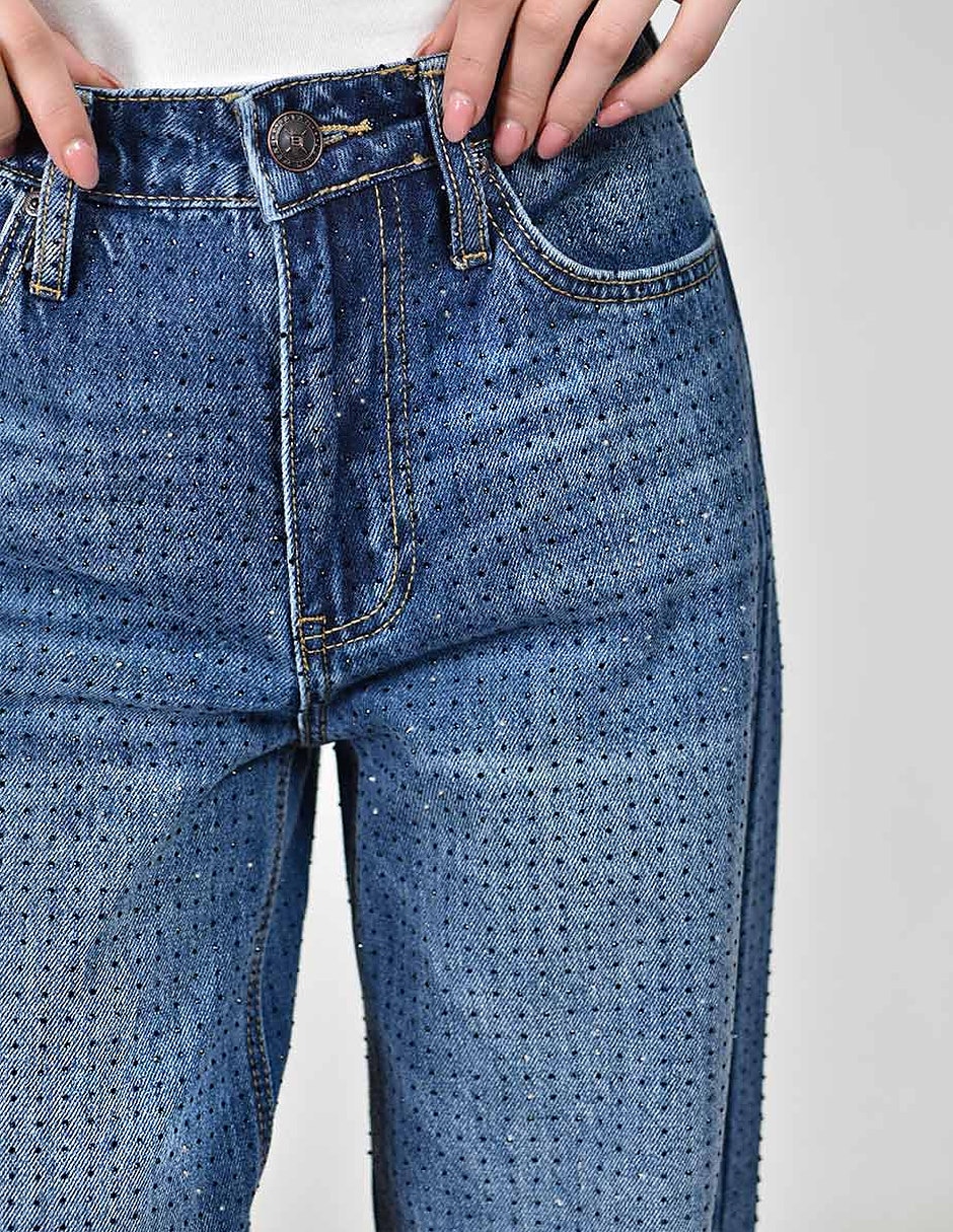 Jeans straight cintura alta para mujer